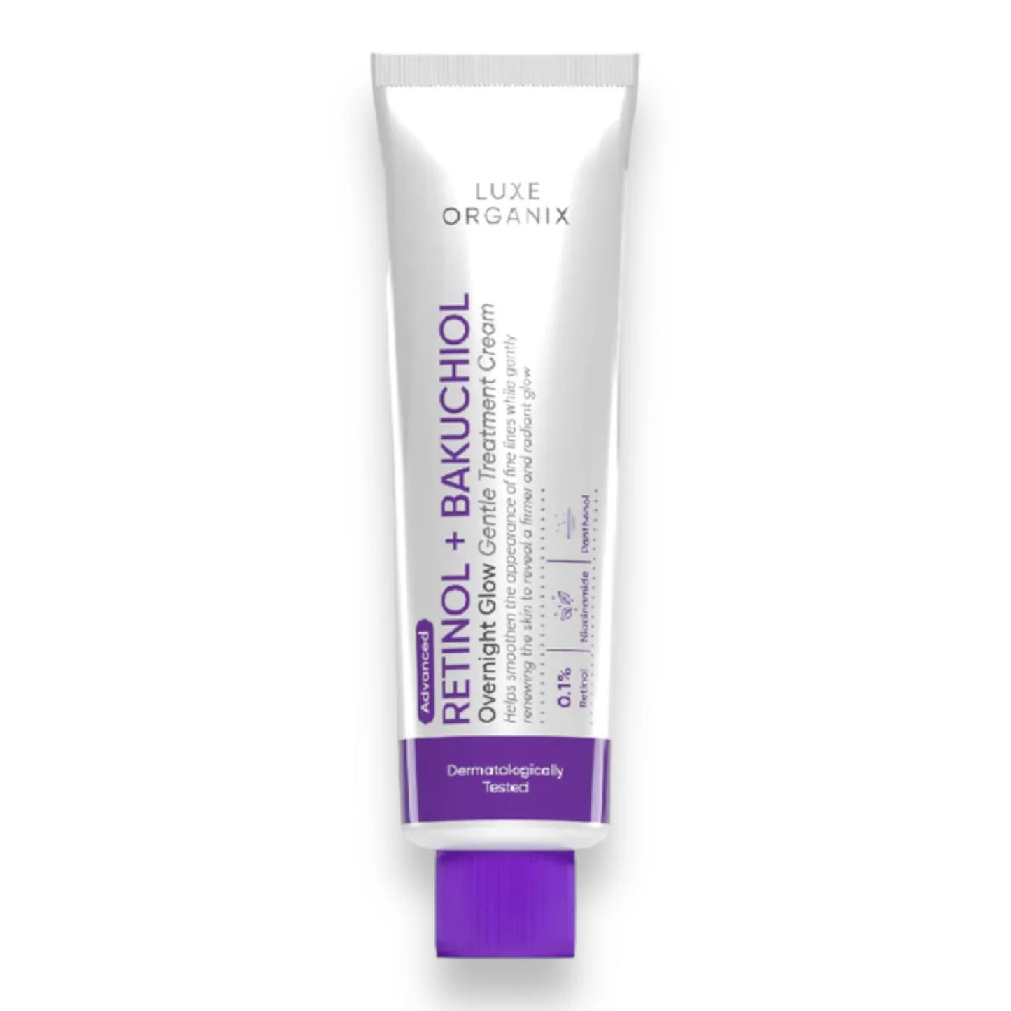 LUXE ORGANIX Retinol + Bakuchiol Overnight Glow Gentle Cream 30g