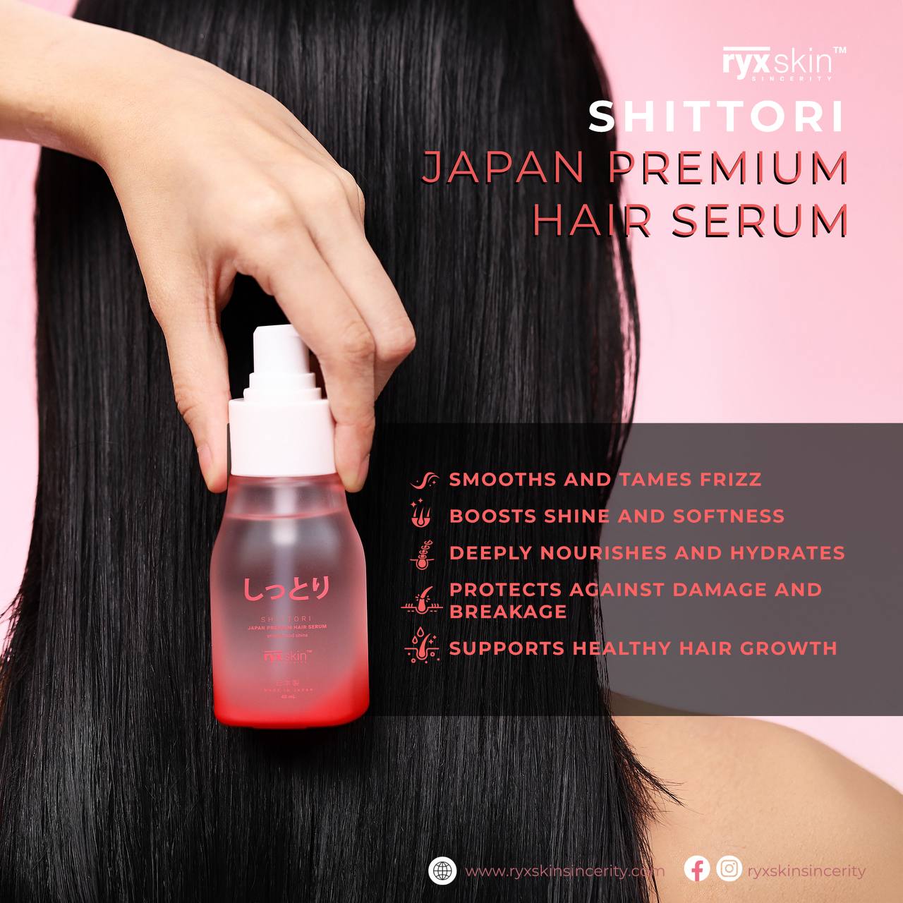 RYXSKIN SINCERITY SHITTORI JAPAN PREMIUM HAIR SERUM 40ML