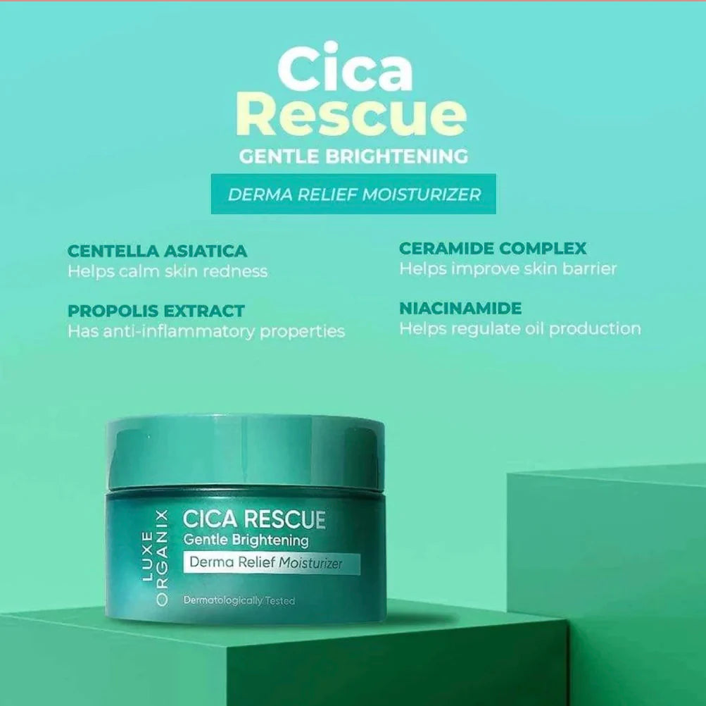 LUXE ORGANIX Cica Rescue Gentle Brightening Derma Relief Moisturizer 50g