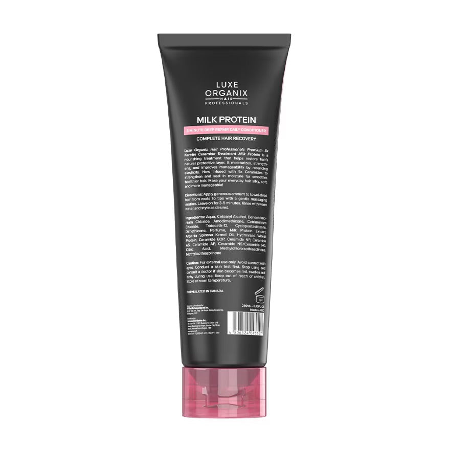 LUXE ORGANIX Premium Keratin Treatment Milk Protein Deep Repair Conditioner 250ml with Luxe Organix Premium Keratin Shampoo 210ml
