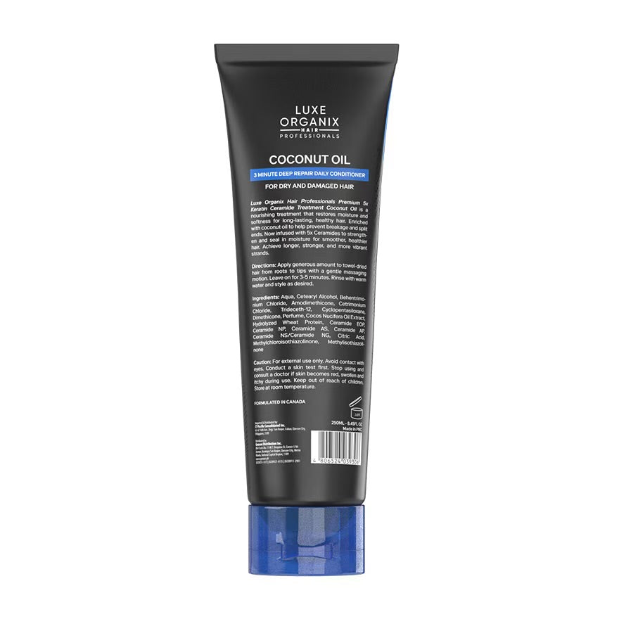 LUXE ORGANIX Keratin Treatment Virgin Coconut Oil 250ml with Luxe Organix Premium Keratin Virgin Coconut Oil Shampoo 210ml