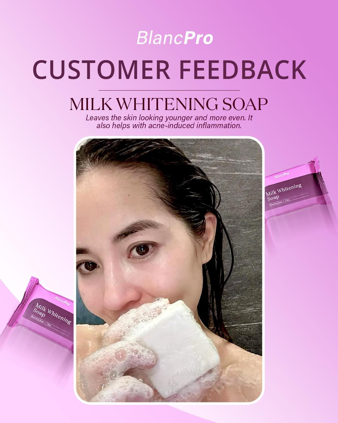 BlancPRO Milk Whitening Bar Soap 70 grams or 130 grams