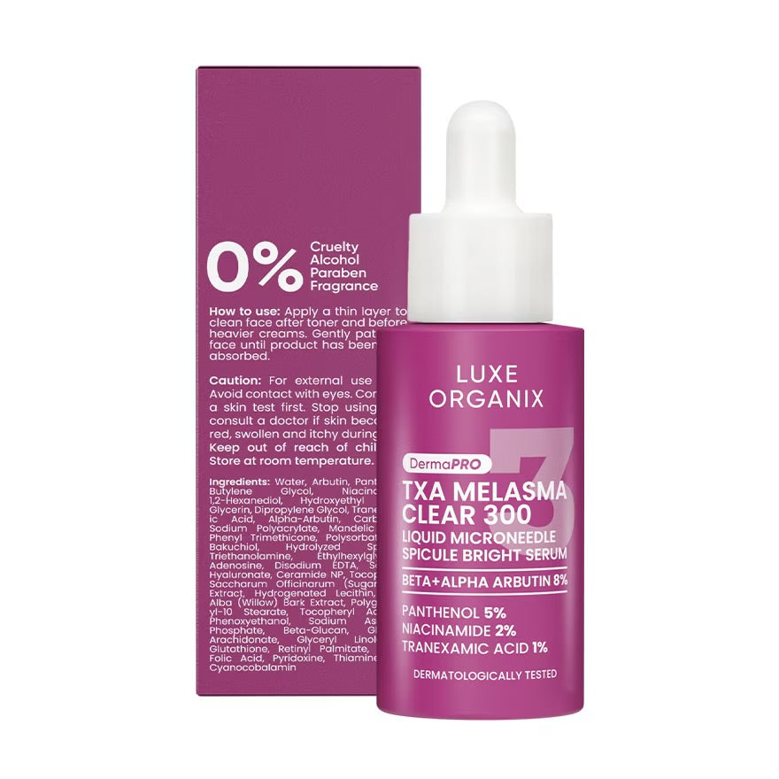 LUXE ORGANIX DermaPRO TXA Clear Microneedle Spicule Bright Serum  30ml