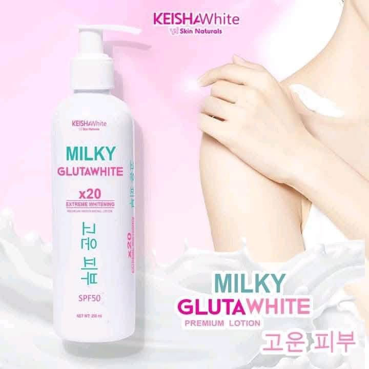 KEISHA White Skin Naturals Milky GlutaWhite x20 Body Lotion with SPF 50 (250ml)
