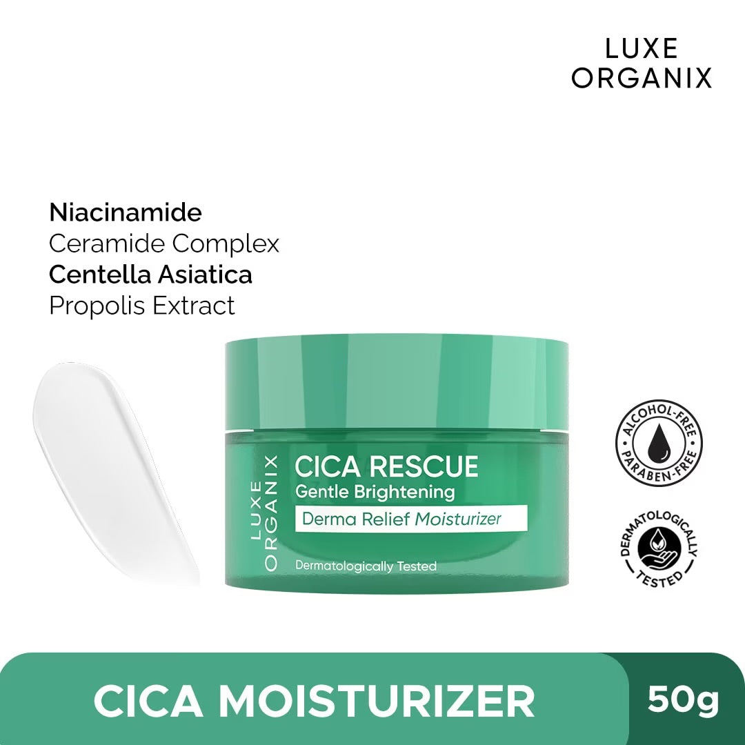LUXE ORGANIX Cica Rescue Gentle Brightening Derma Relief Moisturizer 50g