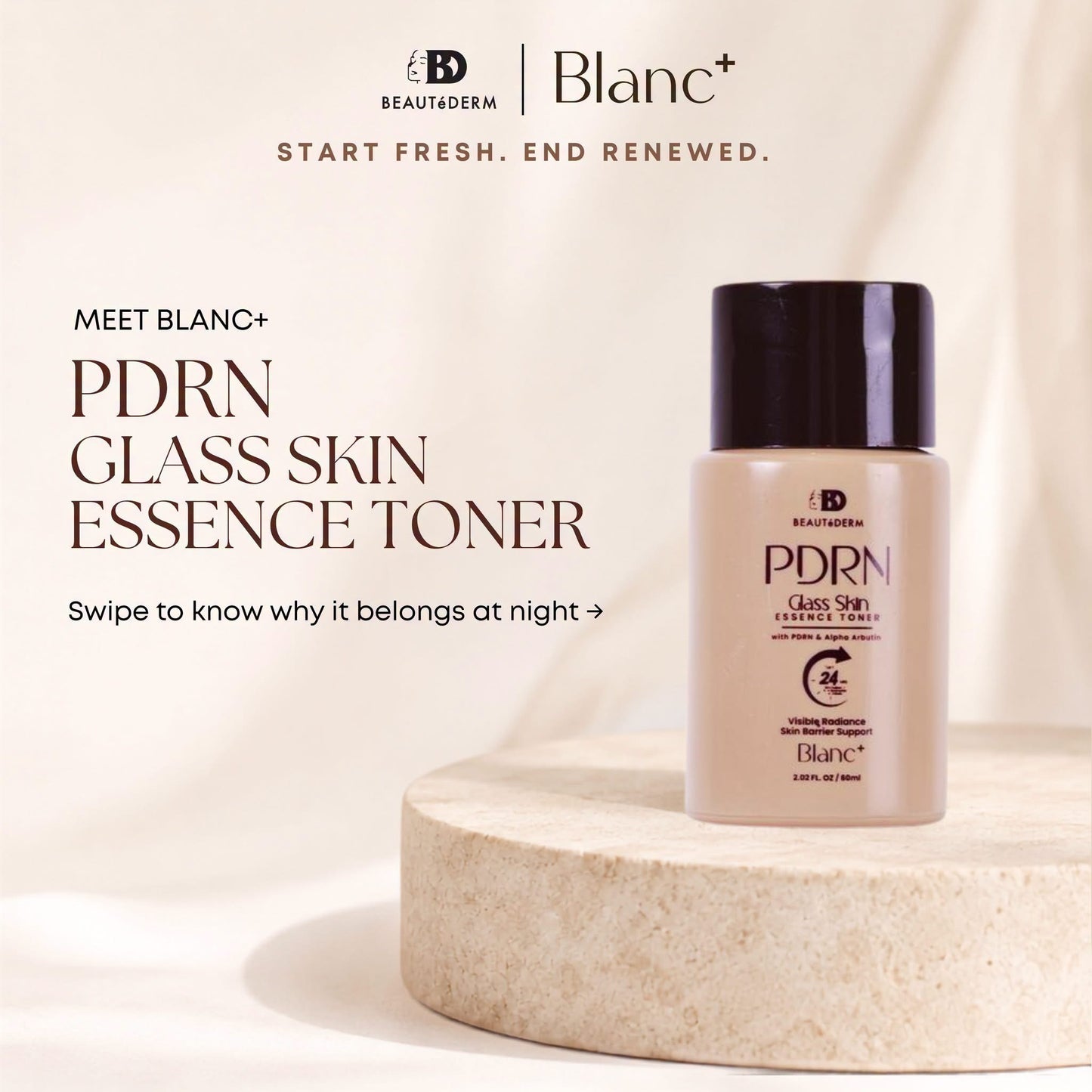 Blanc+ PDRN Glass Skin Essence Toner 60ml