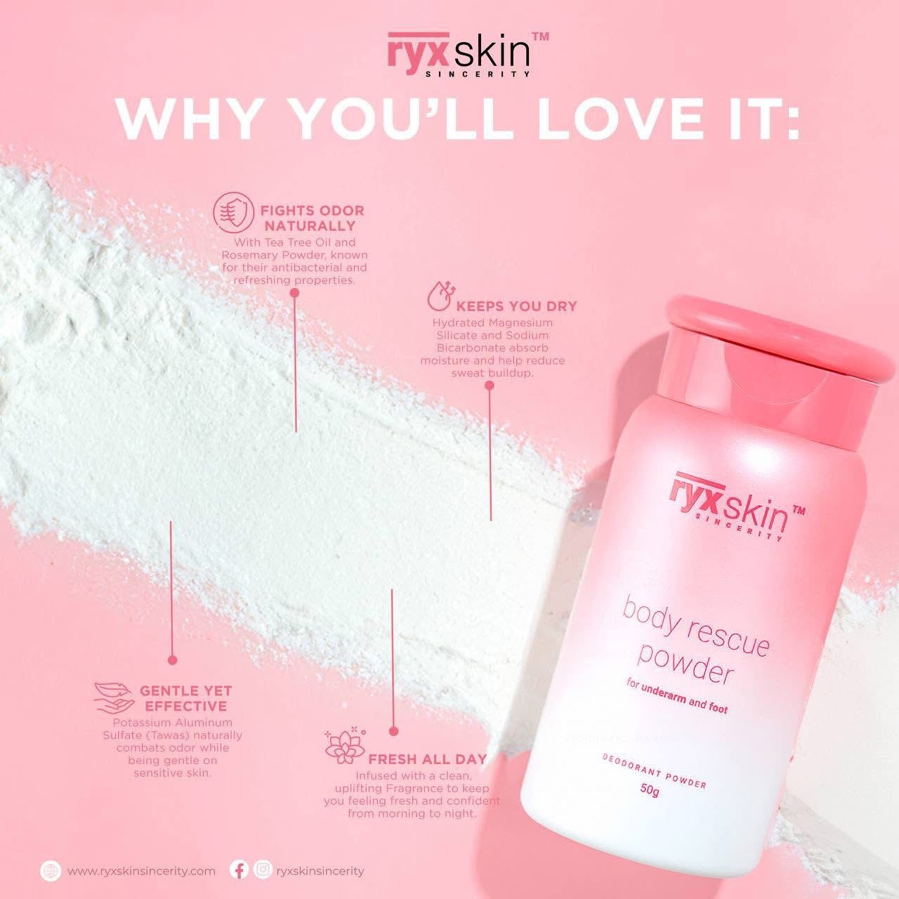 RYXSKIN BODY RESCUE POWDER 50gm