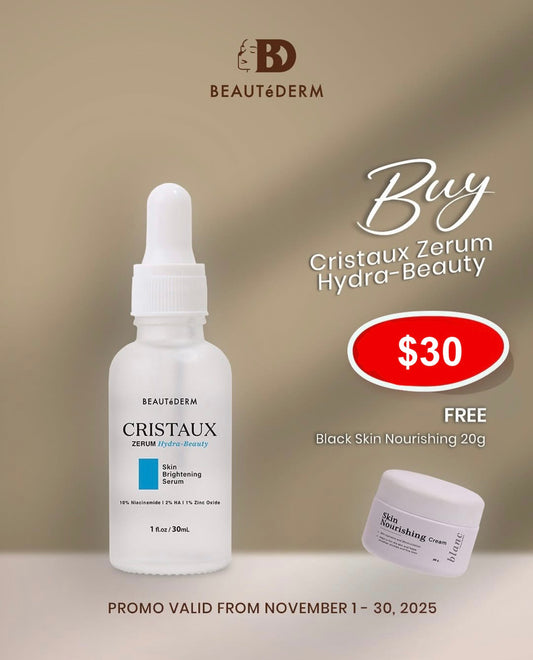 Cristaux Zerum Hydra-beauty Skin Brightening Serum with FREE  Skin Nourishing Cream (20gm)
