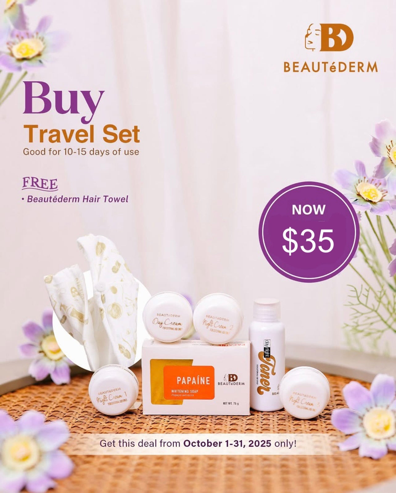 Travel Set* with FREE BEAUTéDERM Hair Towel