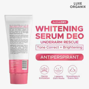 LUXE ORGANIX Active Dry Brightening Serum Deodorant Underarm Rescue (PINK) - Tone Correct & Brightening 50gm