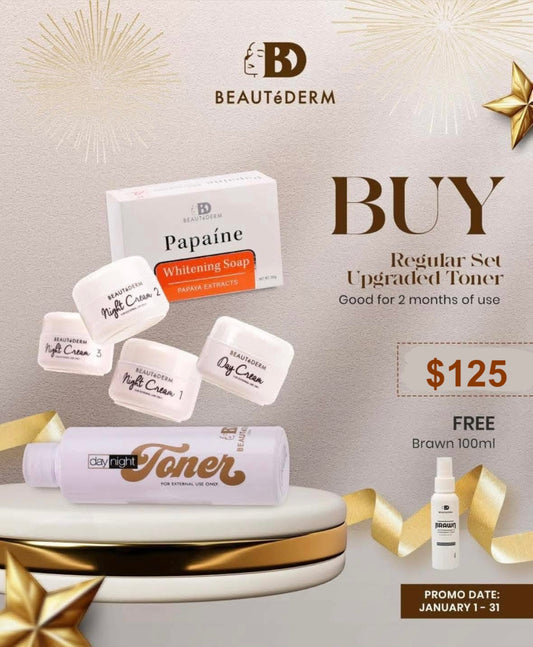 Regular Skincare SET with Upgraded Toner* with FREE Brawn 100ml