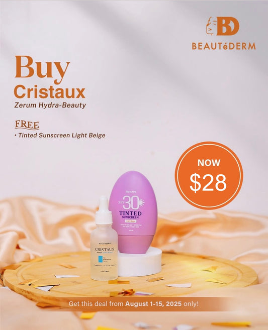 Cristaux Zerum Hydra-beauty Skin Brightening Serum 30ML with FREE Tinted Sunscreen