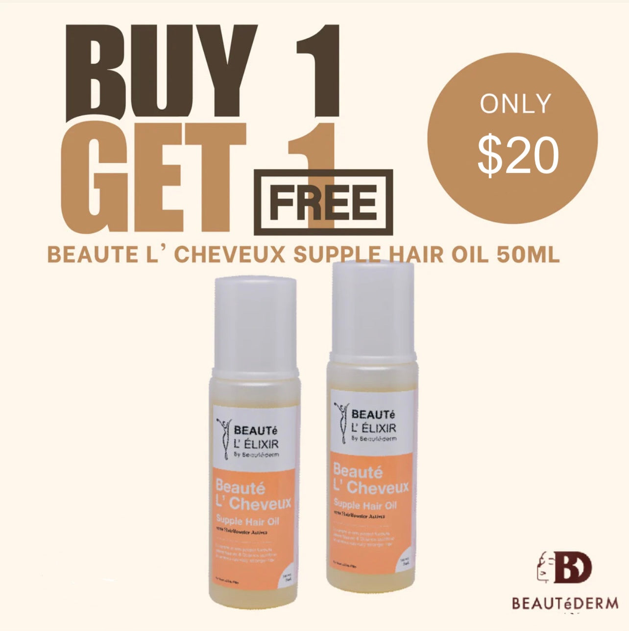 BEAUTé L’ Cheveux Supple Hair Oil 50ml BUY 1 GET 1 FREE