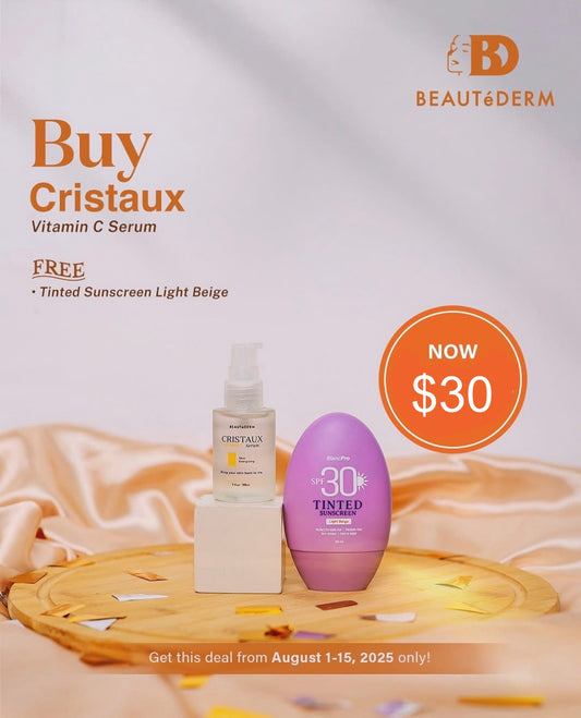 Cristaux Vitamin C Serum 30ML + FREE Tinted Sunscreen
