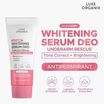 LUXE ORGANIX Active Dry Brightening Serum Deodorant Underarm Rescue (PINK) - Tone Correct & Brightening 50gm