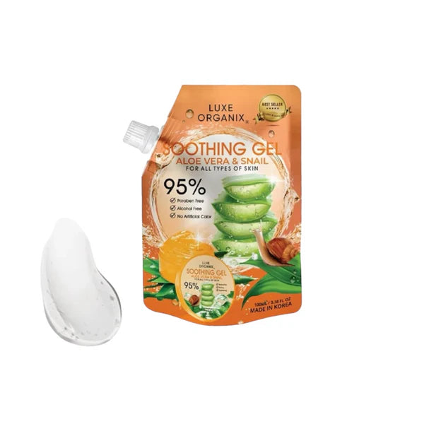 Luxe Organix Aloe Vera and Snail Soothing Gel 95% (100ml)