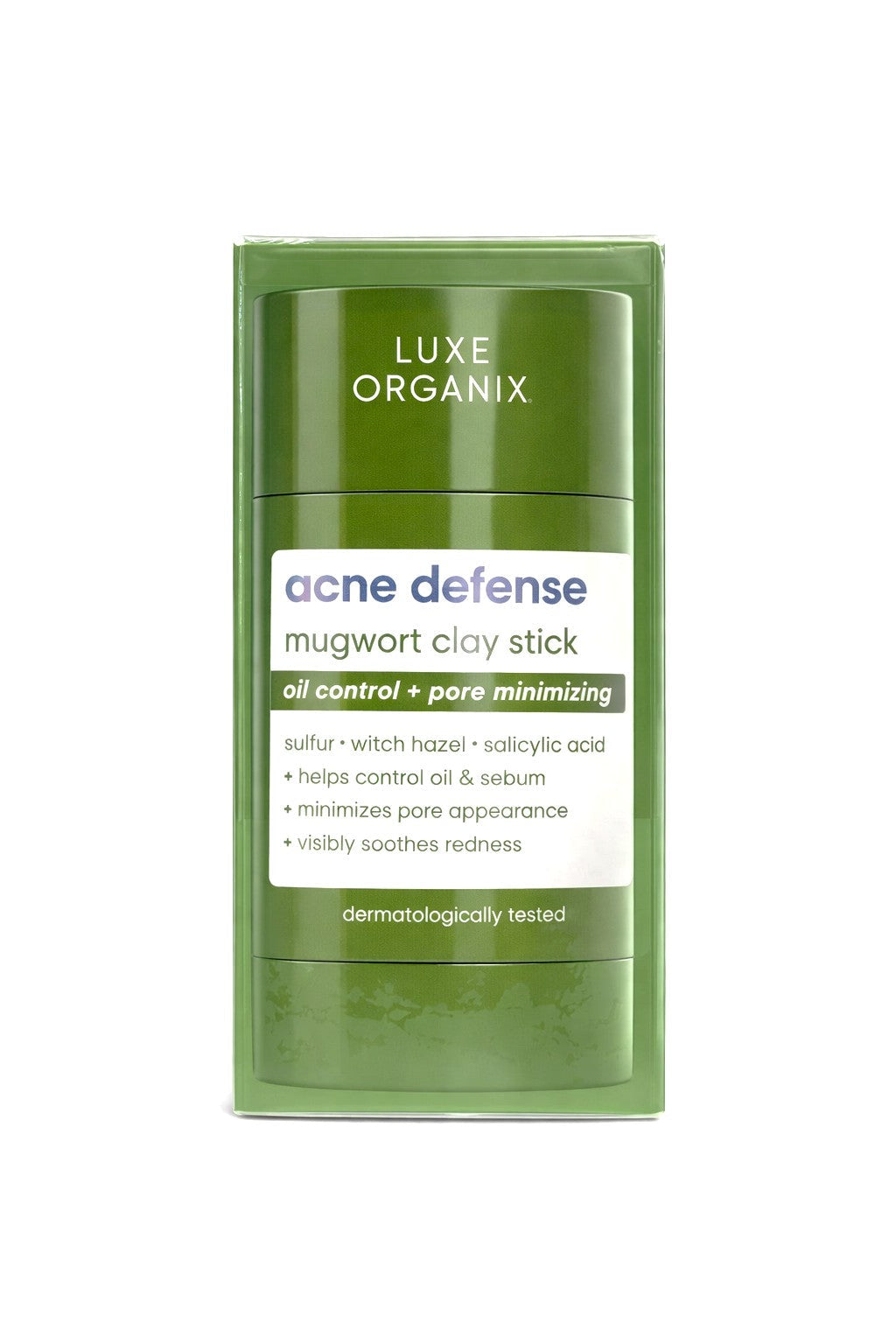 LUXE ORGANIX Acne Defense Mugwort Clay Stick - Oil Control and Pore Minimizing Face Mask 52g