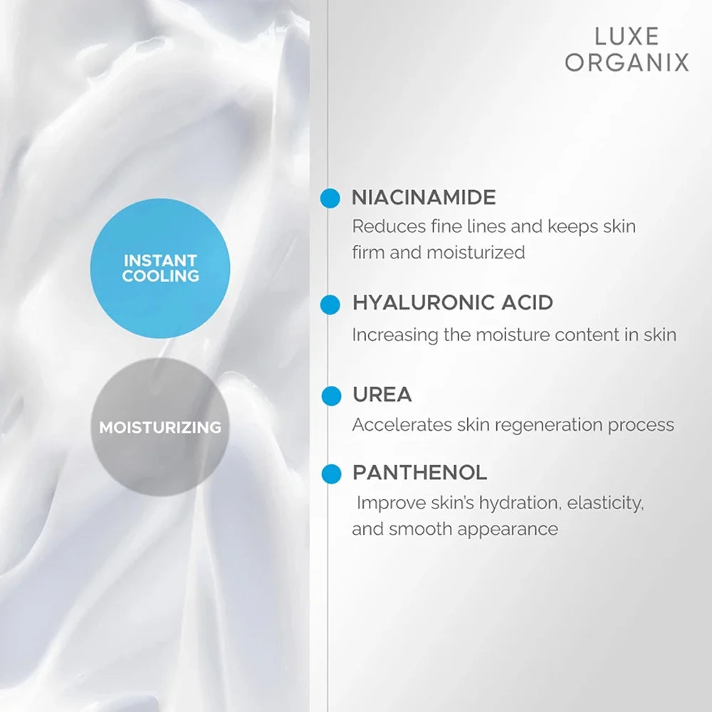 LUXE ORGANIX Hyaluron White Double Collagen Hydra-Cooling Mousturizer 50g