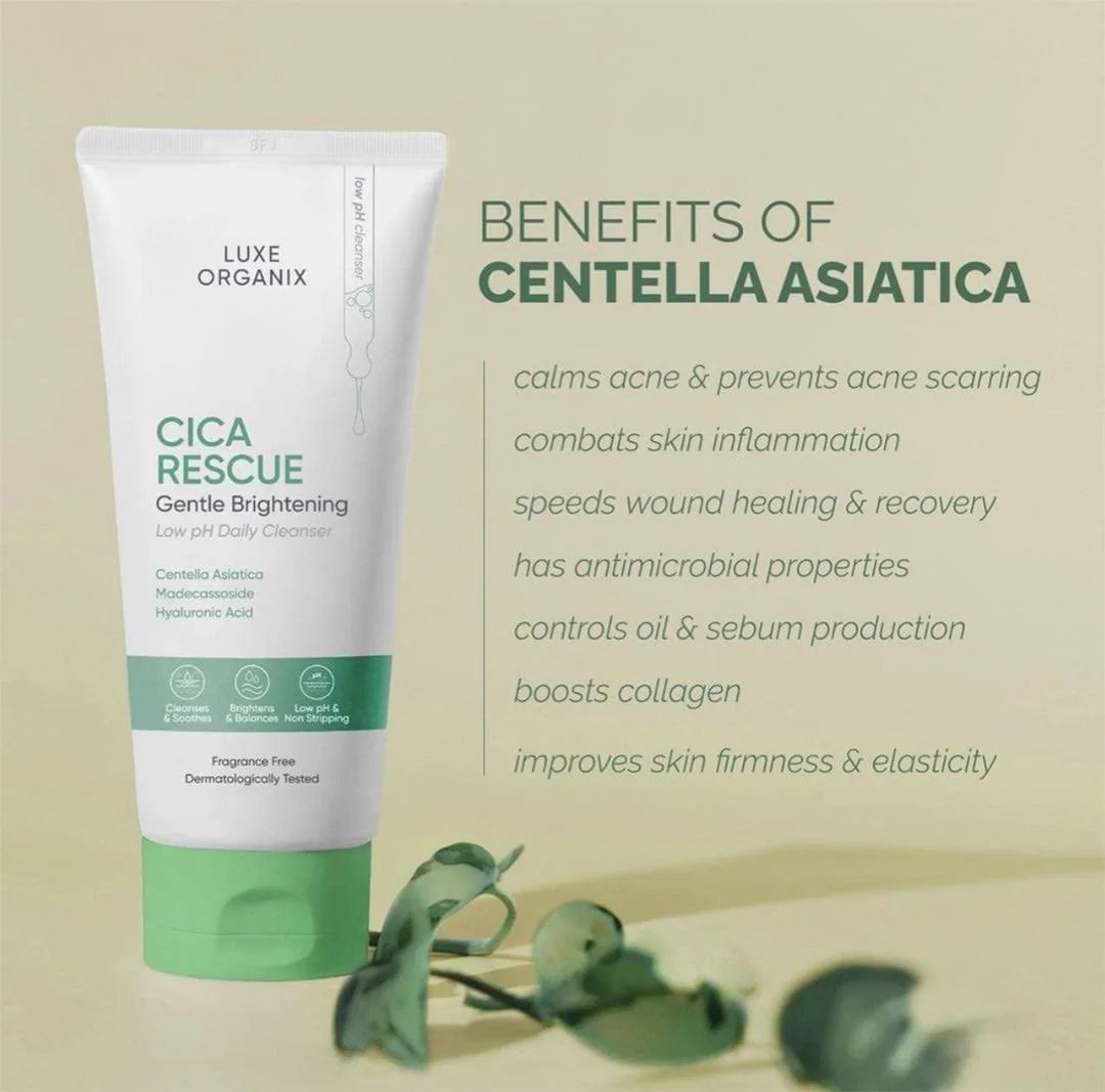 LUXE ORGANIX Cica Rescue Gentle Brightening Low pH Daily Cleanser 150g