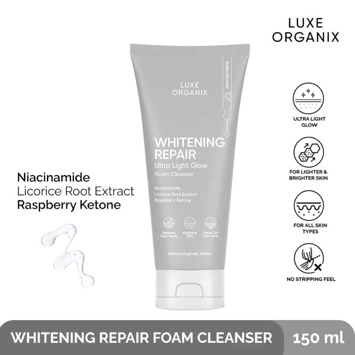 LUXE ORGANIX Brightening Repair Ultra Light Glow Foam Cleanser 150g