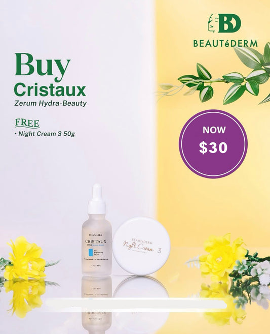 Cristaux Zerum Hydra-beauty Skin Brightening Serum with FREE  50gm Night Cream 3