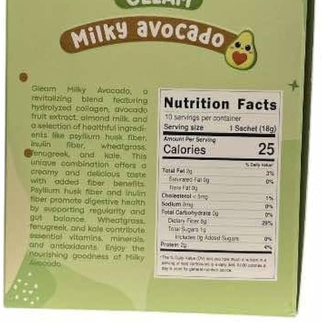 Hello Bloom Gleam Milky Avocado Collagen Mix Drink by Kiray Celis (10 sachets)