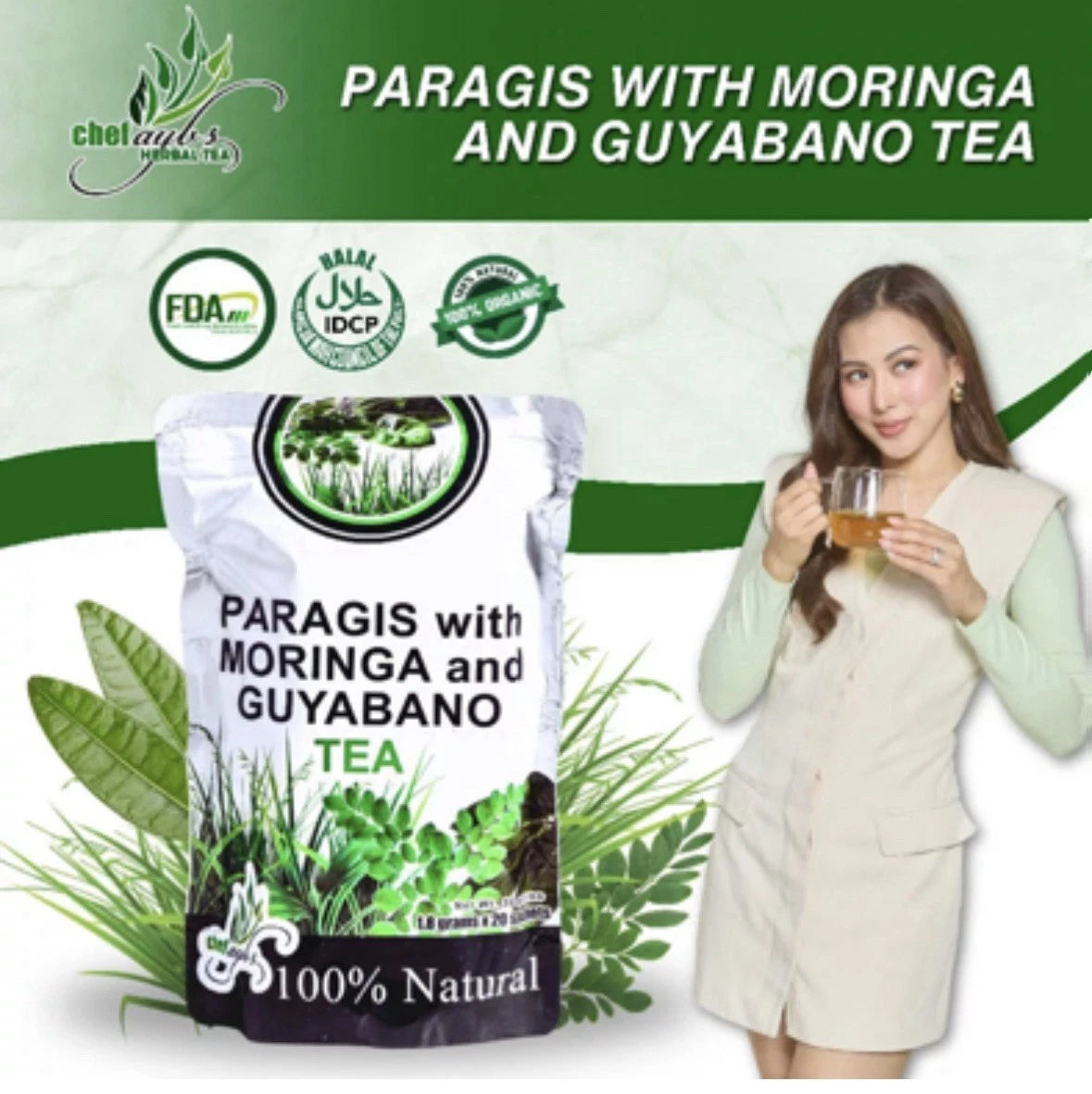 Chef Ayb’s Paragis Guyabano with Moringa Tea (20 sachets 1.8gms each) Nourishing Herbal Blend for Wellness Support