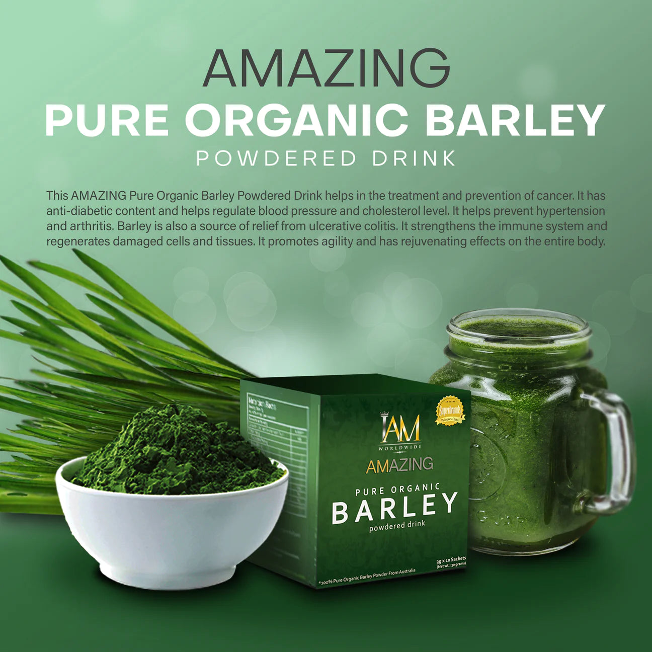 Amazing Pure Organic Barley Powdered Drink Mix