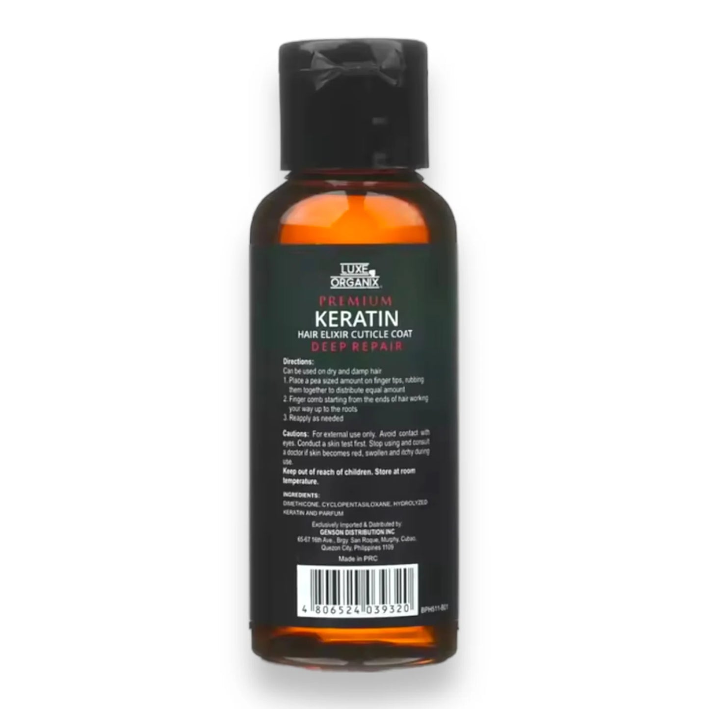 LUXE ORGANIX Premium Keratin Hair Serum Cuticle Coat Deep Repair 50ml