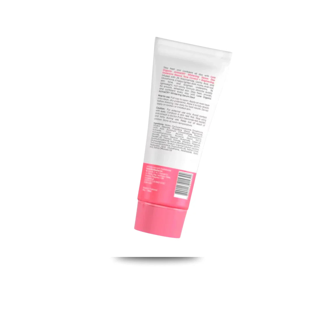 LUXE ORGANIX Active Dry Brightening Serum Deodorant Underarm Rescue (PINK) - Tone Correct+ Smooth & Firm Formula (50G)