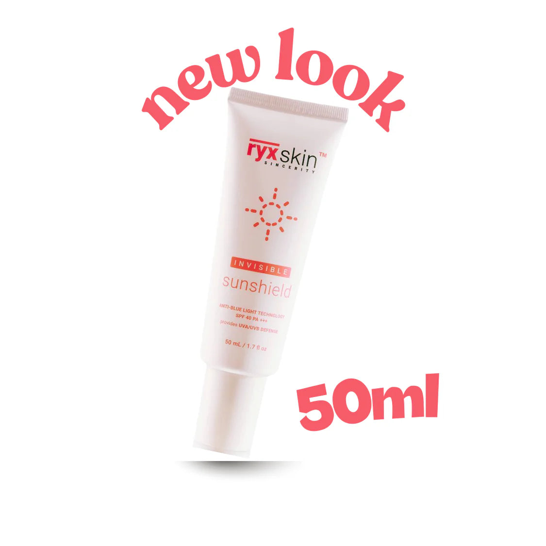 RyxSkin INVISIBLE SUNSHIELD SPF 40 PA +++ Broad Spectrum 50ml