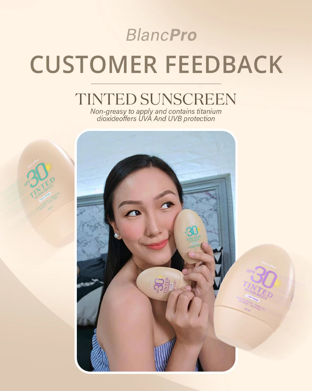 BlancPRO Tinted Sunscreen SPF 30 (Warm Beige) BUY 1 GET 1 FREE