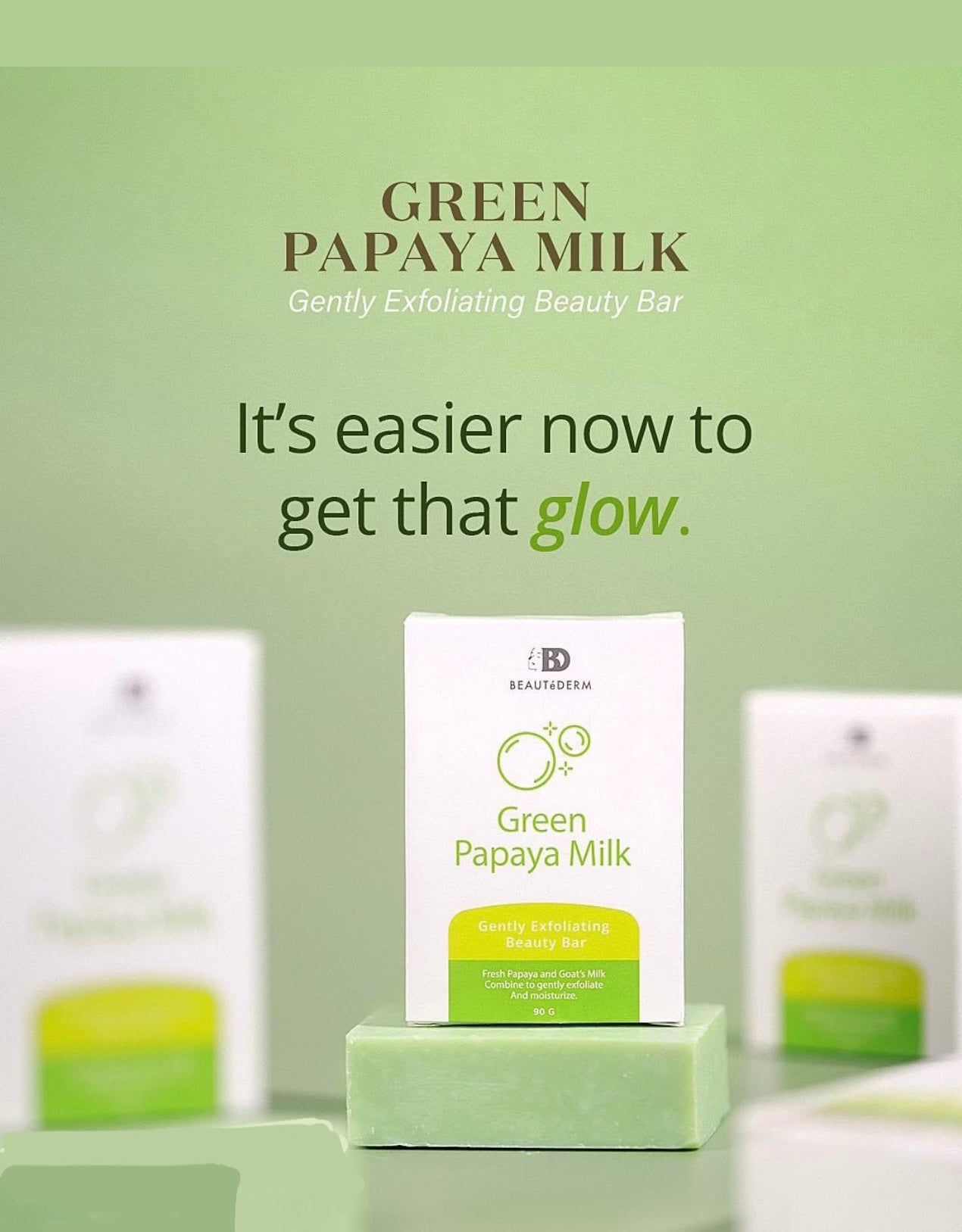 Green Papaya Milk Beauty Bar Soap 90grams