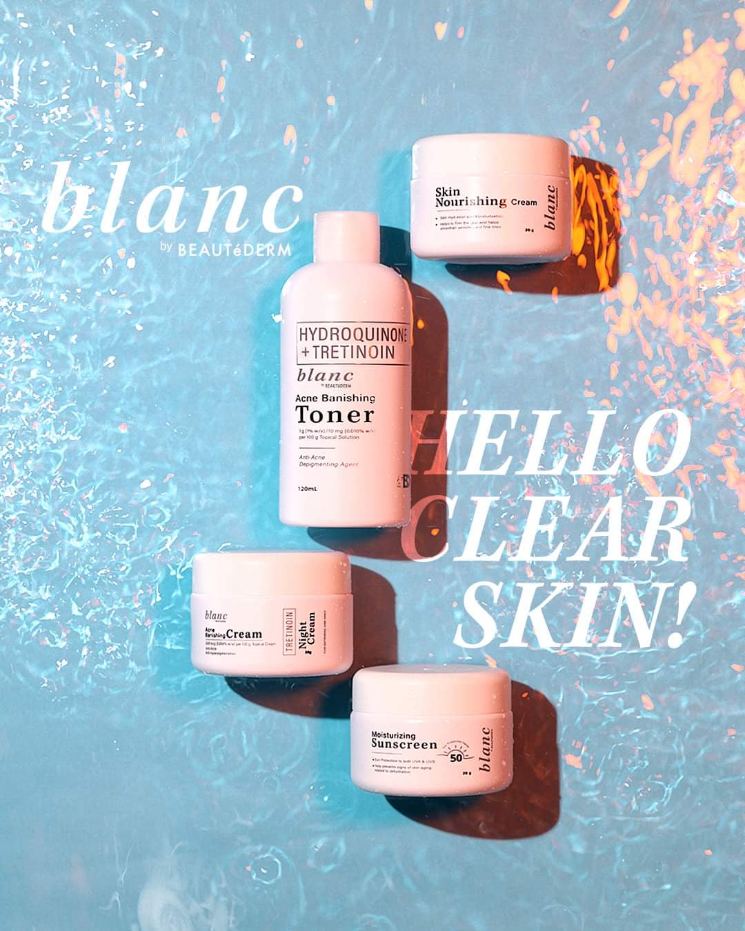 Blanc Set (120 ml Toner and 20gm creams, good for 2 months use) with FREEBIES