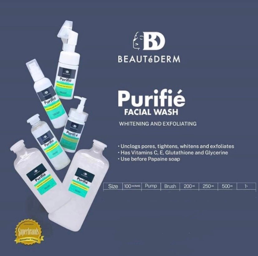 Purifie Facial Wash (100 ml refill, 250 ml refill, 100 ml with brush)