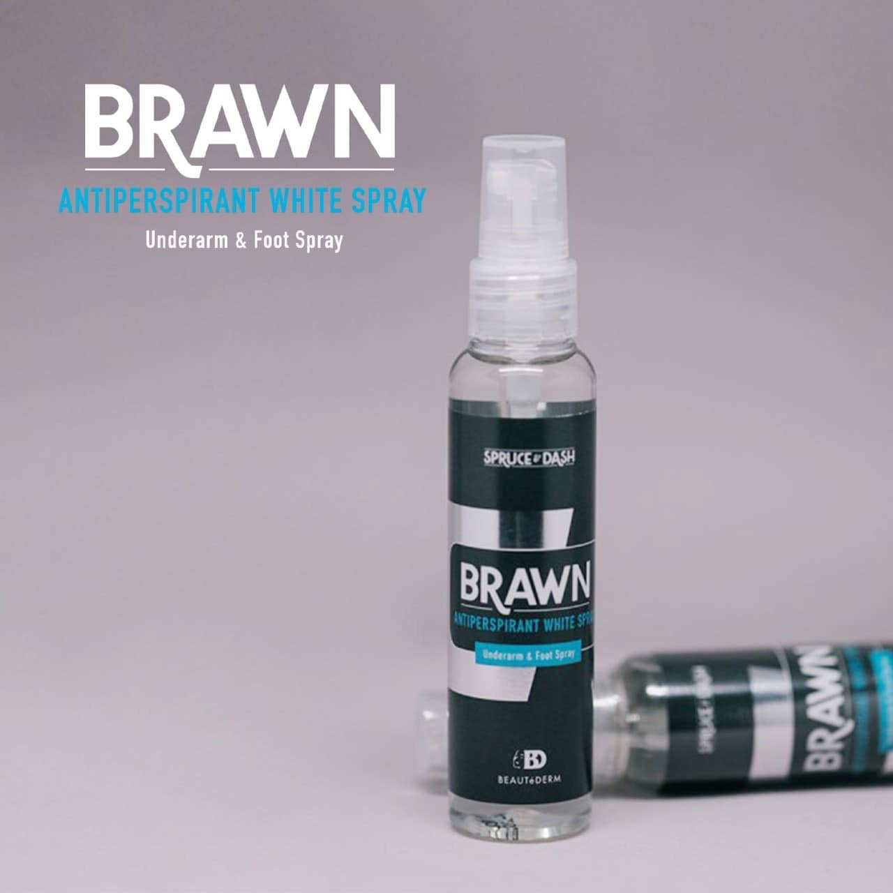 Brawn Antiperspirant Underarm and Foot spray $5(65 ml) or $10(150 ml)