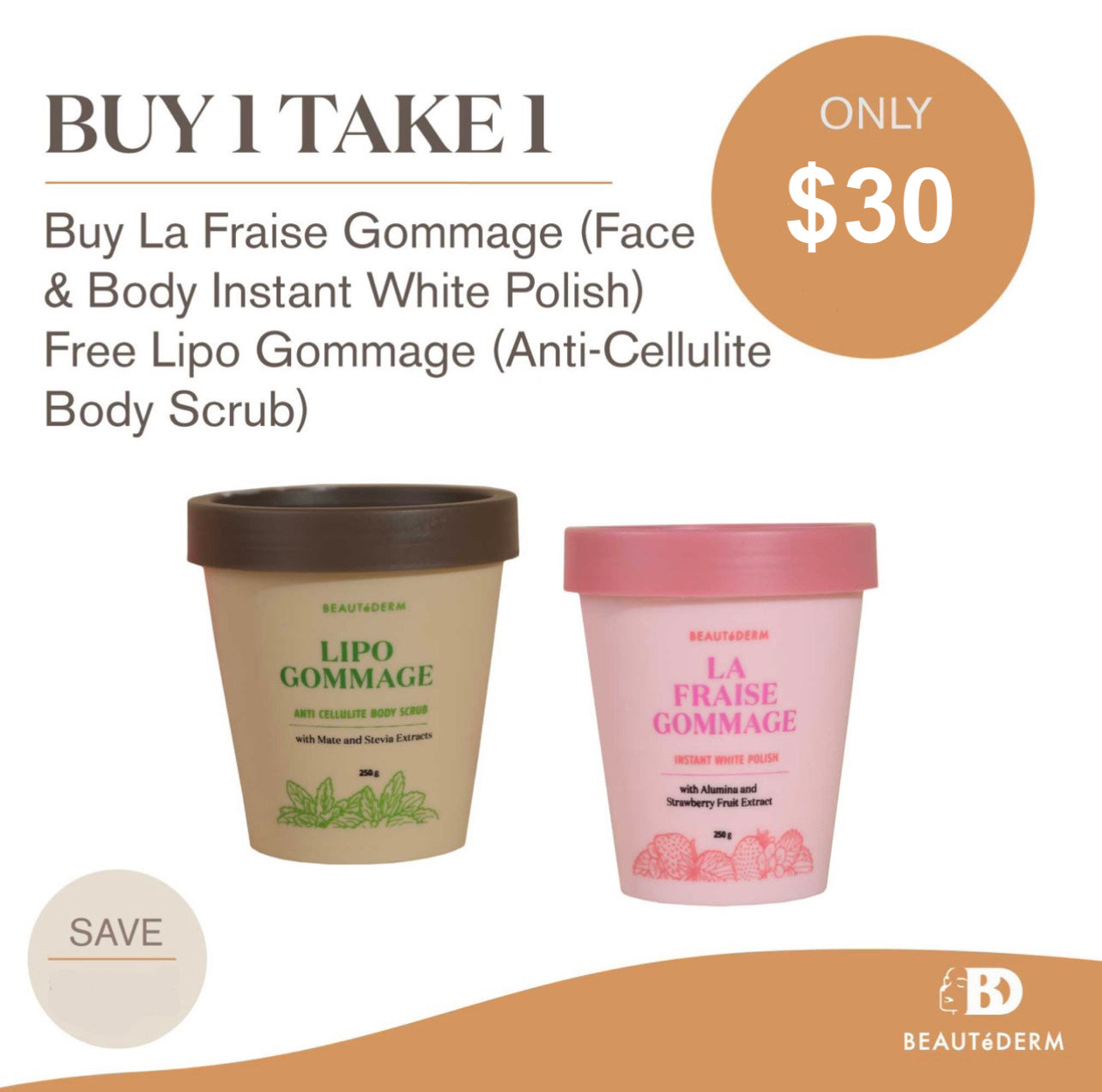 BUY La Fraise Gommage  Face and Body Scrub GET Lipo Gommage FREE